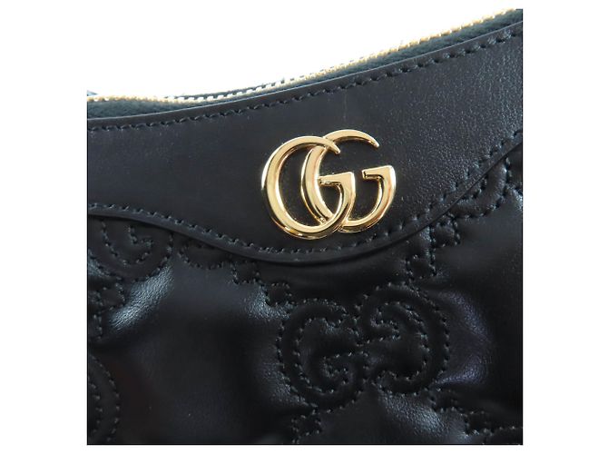 Borsa Satchel Gucci GG Matelassé Piccola in Pelle Nera Nero - vista 7