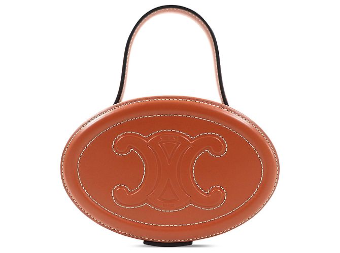Céline Celine Cuir Triomphe ovale Handtasche aus braunem Kalbsleder - Ansicht 2