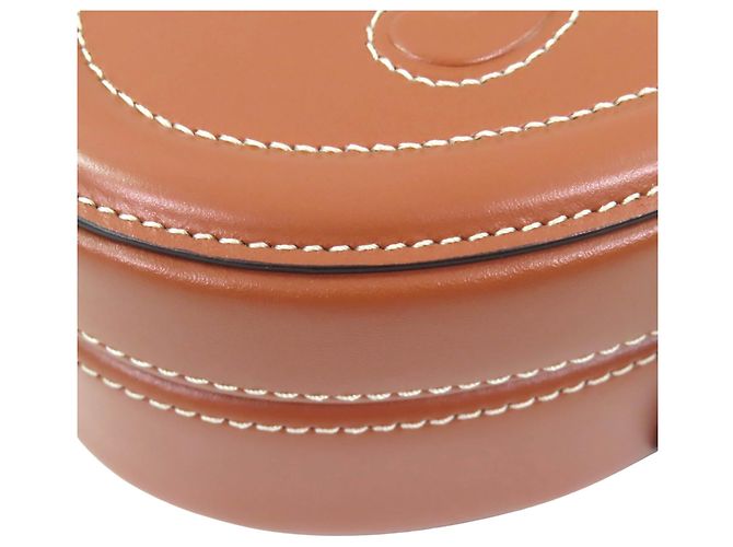 Céline Celine Cuir Triomphe ovale Handtasche aus braunem Kalbsleder - Ansicht 8