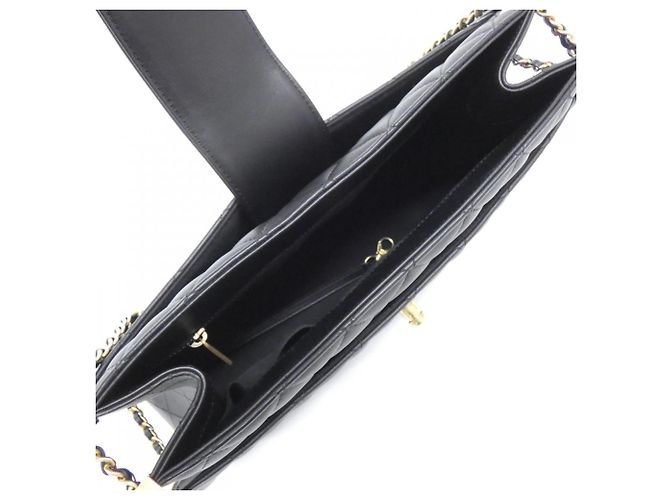 Borsa a tracolla Chanel 90672 in pelle di vitello nera Nero - vista 7