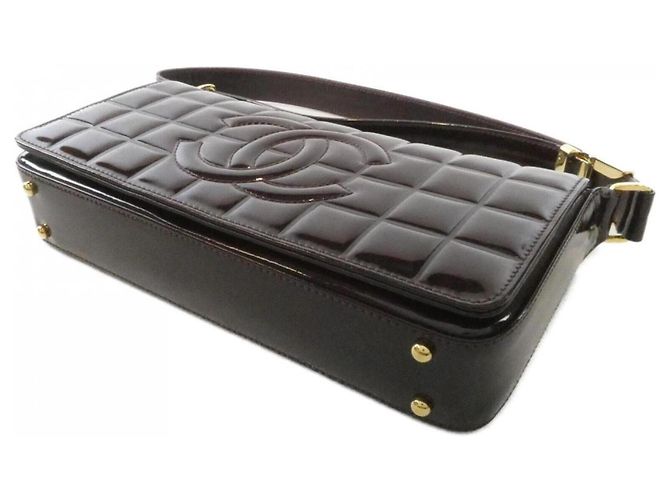 Borsa a tracolla Chanel Chocolate Bar Line 17370 Bordò - vista 3