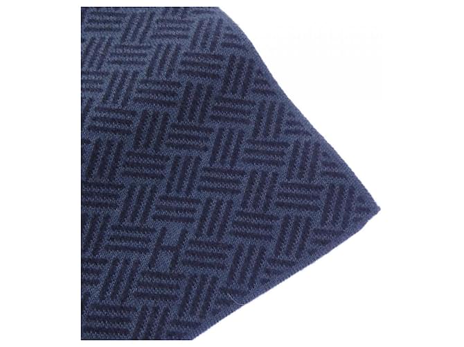 Hermès Stola in seta e cashmere Hermes Blu Blu navy - vista 2