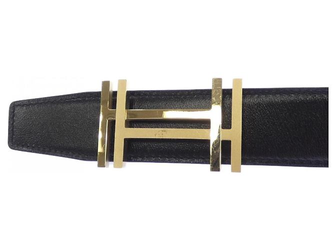 Hermès Hermes H AU CARRE 32mm Wendelgürtel Braun Schwarz - Ansicht 2