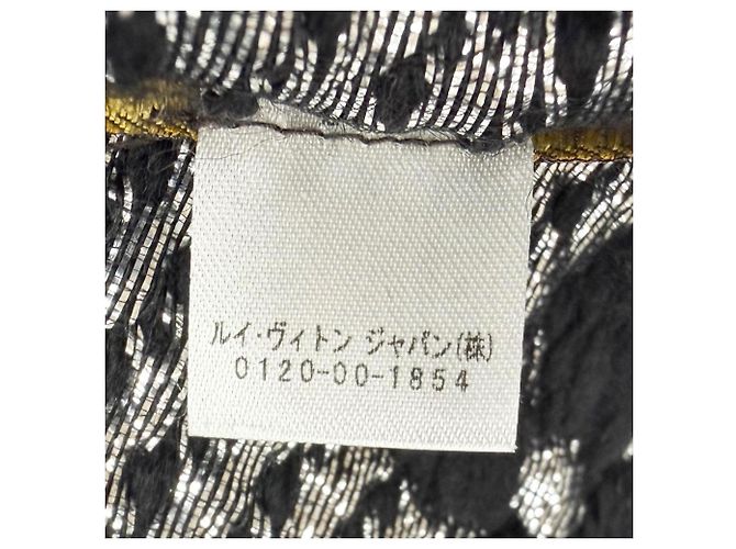 Stola con frange Monogram Louis Vuitton Nero Argento - vista 8