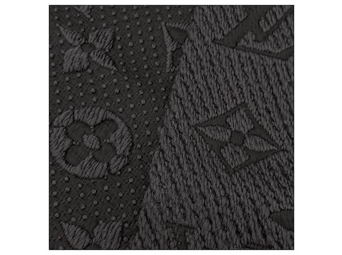 Stola sfrangiata Logomania in lana e seta Anthracite Monogram Louis Vuitton - vista 6
