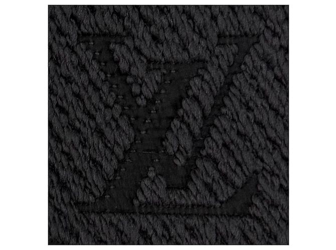 Stola sfrangiata Logomania in lana e seta Anthracite Monogram Louis Vuitton - vista 7
