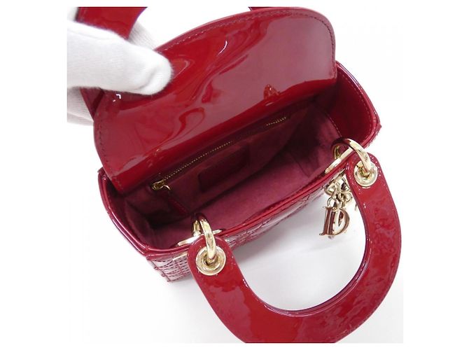 Borsa Christian Dior Lady Mini M0505OWCB Rosso - vista 7