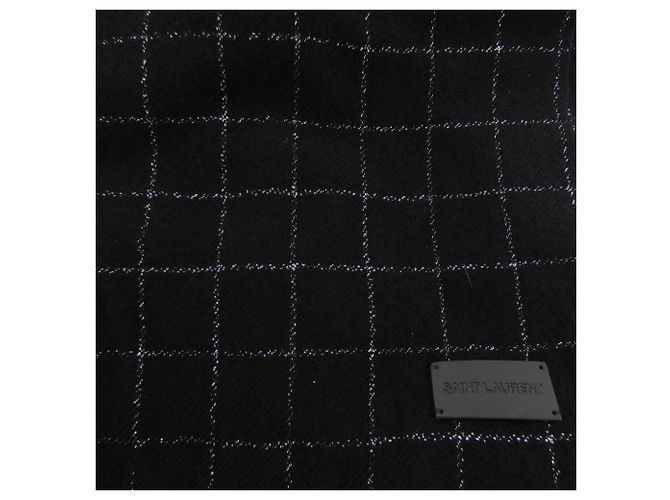Stola in cashmere nera Saint Laurent Nero - vista 4