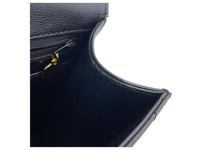 Borsa a mano Chanel nera in vitello grana grossa Nero - vista 10