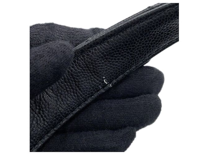 Borsa a mano Chanel nera in vitello grana grossa Nero - vista 13