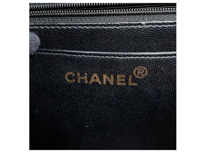 Borsa a mano Chanel nera in vitello grana grossa Nero - vista 15