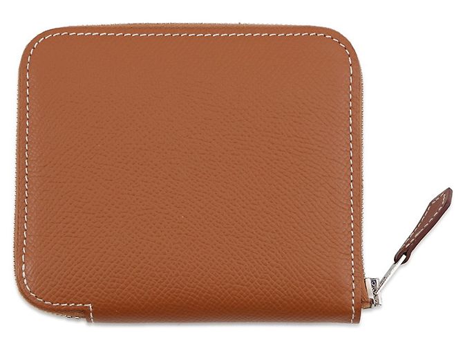 Hermès Cartera Hermes Azap Compact Silk en piel Epsom Gold Dorado - vista 3