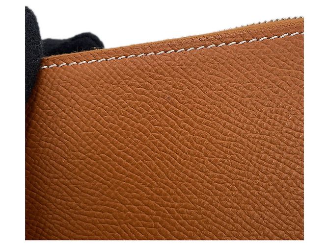 Hermès Cartera Hermes Azap Compact Silk en piel Epsom Gold Dorado - vista 6