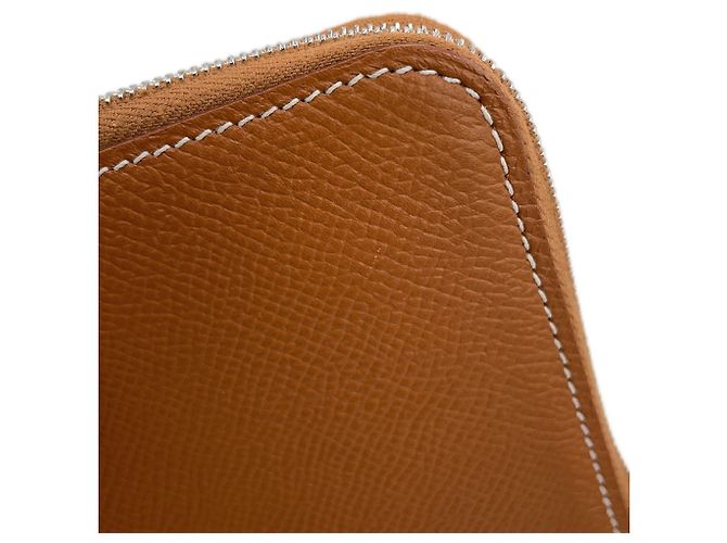 Hermès Cartera Hermes Azap Compact Silk en piel Epsom Gold Dorado - vista 7
