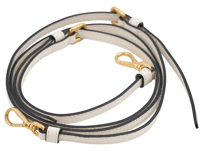 Prada Duet Triangle Lederhandtasche Weiß - Ansicht 19