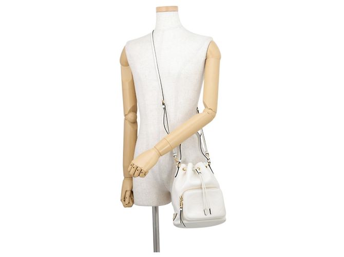 Prada Duet Triangle Lederhandtasche Weiß - Ansicht 5