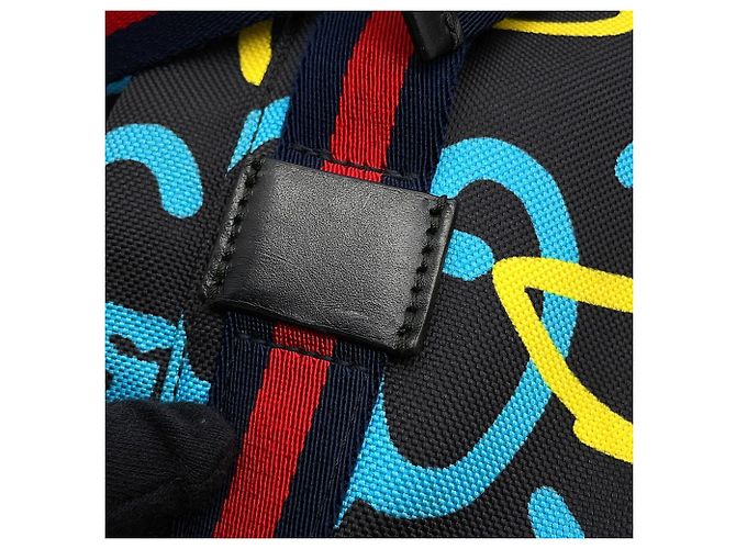 Zaino Gucci Ghost nero in nylon e tela Multicolore - vista 11