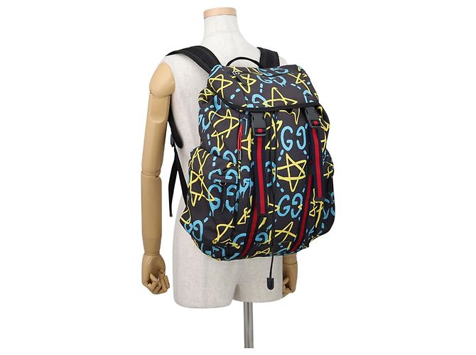 Zaino Gucci Ghost nero in nylon e tela Multicolore - vista 4