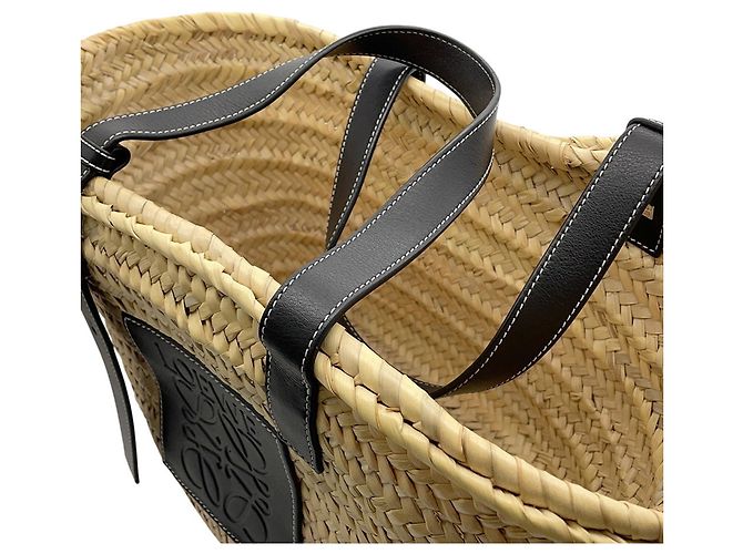 Loewe Anagram Large Raffia Tote Bag Schwarz - Ansicht 11