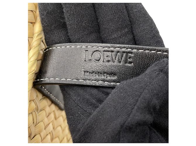 Loewe Anagram Large Raffia Tote Bag Schwarz - Ansicht 12