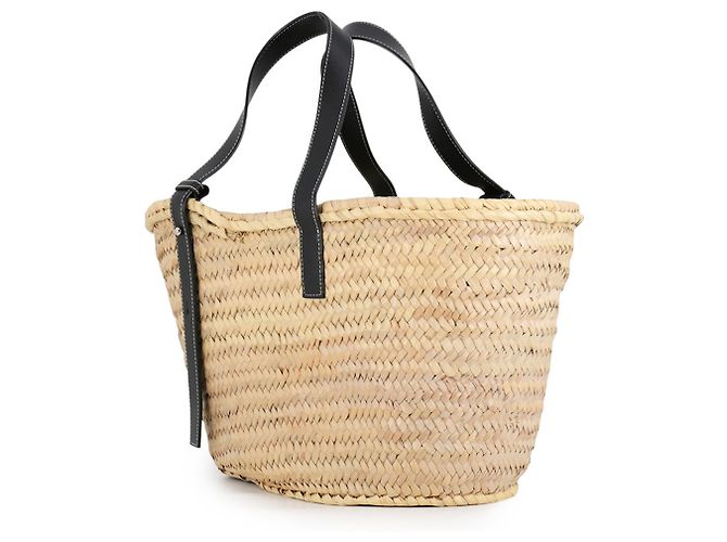 Loewe Anagram Large Raffia Tote Bag Schwarz - Ansicht 2