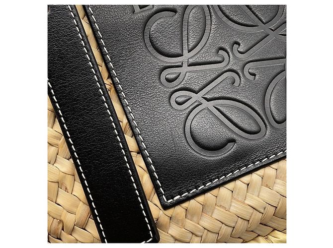 Loewe Anagram Large Raffia Tote Bag Schwarz - Ansicht 6