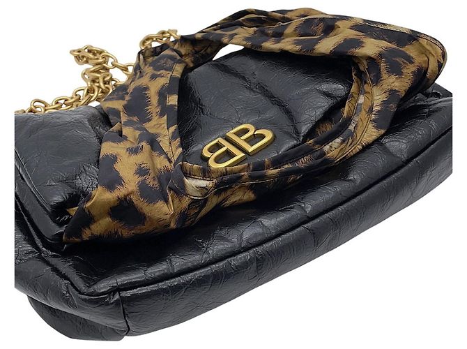 Bolsa de ombro com corrente Balenciaga em preto e castanho Marrom - vista 12