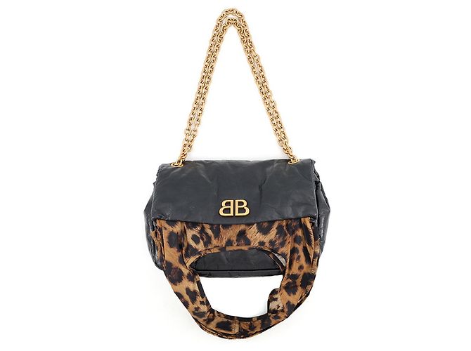 Bolsa de ombro com corrente Balenciaga em preto e castanho Marrom - vista 5