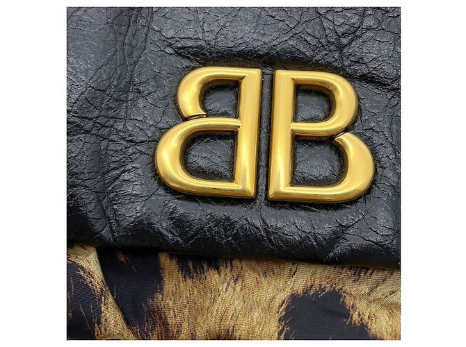 Bolsa de ombro com corrente Balenciaga em preto e castanho Marrom - vista 9