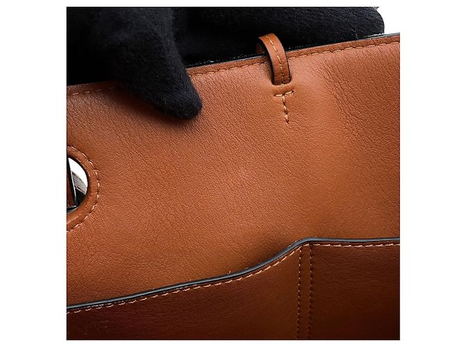 Loewe Anagram Small Shopper aus Canvas und Leder Braun Beige - Ansicht 10