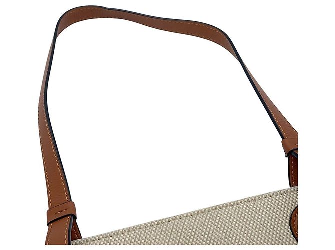 Loewe Anagram Small Shopper aus Canvas und Leder Braun Beige - Ansicht 11
