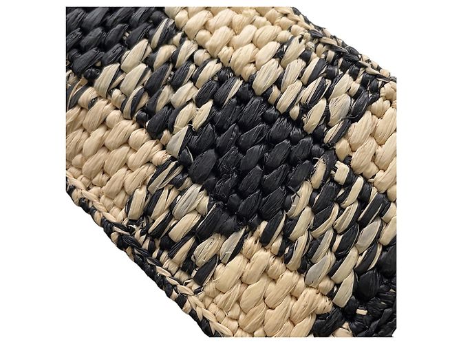 Borsa a mano Loewe Font Tote Mini in rafia Nero - vista 8
