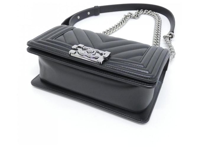 Borsa a tracolla Chanel Boy Line 67085 Nero - vista 3
