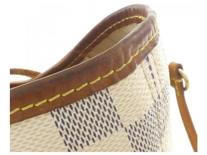 Borsa Louis Vuitton Damier Azur Neverfull MM Blu - vista 4