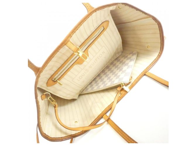 Borsa Louis Vuitton Damier Azur Neverfull MM Blu - vista 7
