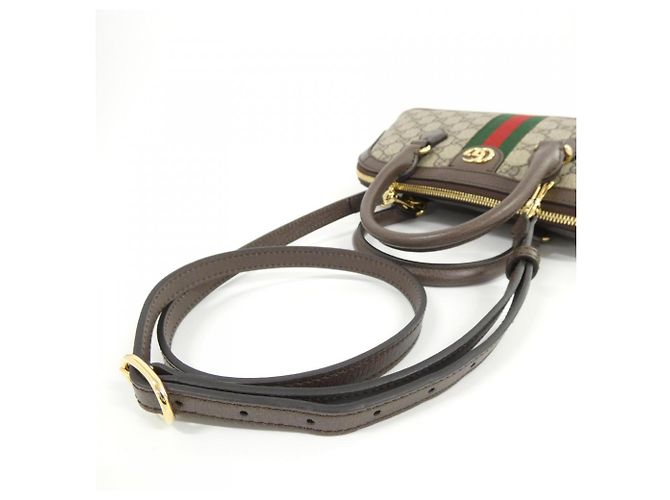 Borsa Gucci Ophidia Marrone Beige - vista 6
