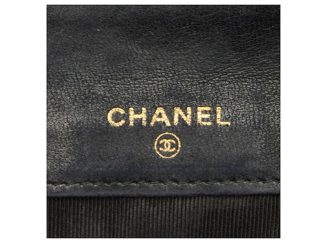 Chanel Coco Mark Bicolore Bi-fold Wallet Black - view 12