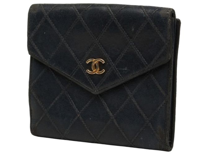 Chanel Coco Mark Bicolore Bi-fold Wallet Black - view 2