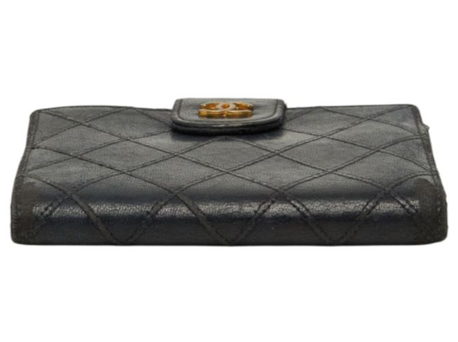 Chanel Coco Mark Bicolore Bi-fold Wallet Black - view 3