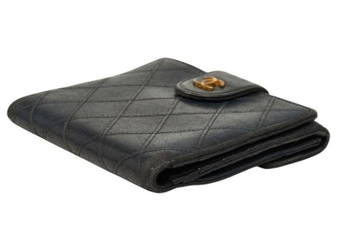 Chanel Coco Mark Bicolore Bi-fold Wallet Black - view 4