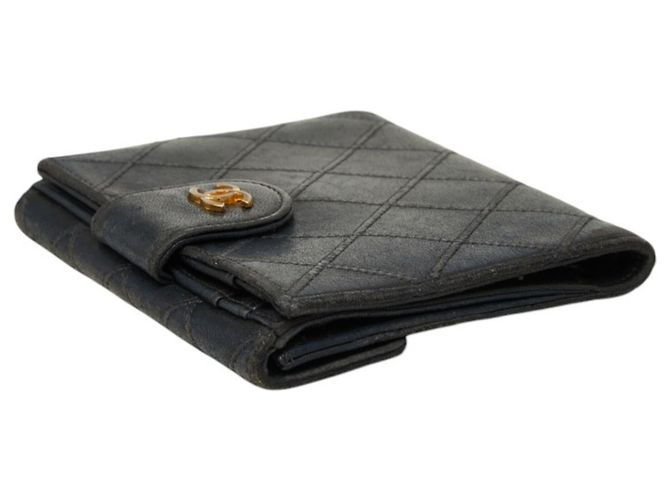 Chanel Coco Mark Bicolore Bi-fold Wallet Black - view 5