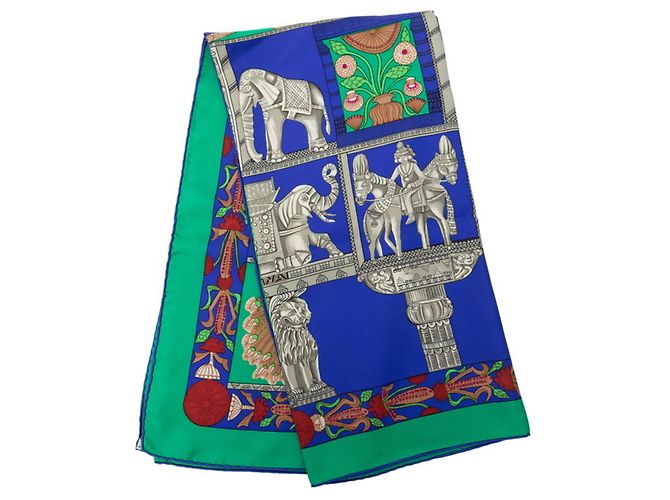 Hermès Hermes Carre 90 TORANA Tower Gate Scarf Muffler Multicolore Verde - vista 2
