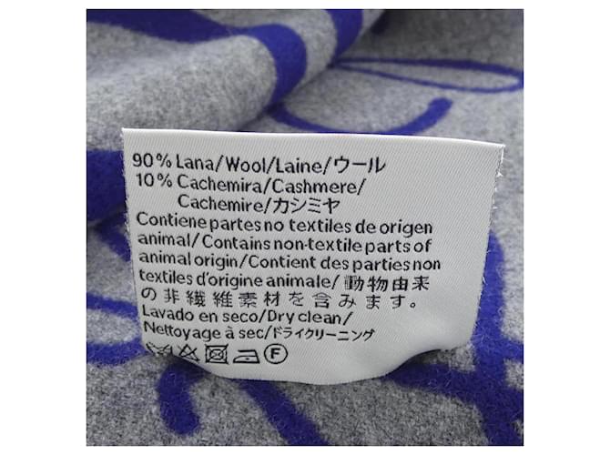 Sciarpa Loewe in cashmere blu navy e grigio Marrone - vista 4