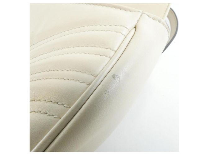 Borsa a tracolla Gucci GG Marmont 446744 DTD1T Bianco - vista 4