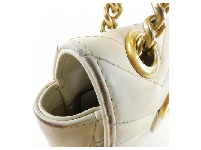 Borsa a tracolla Gucci GG Marmont 446744 DTD1T Bianco - vista 5
