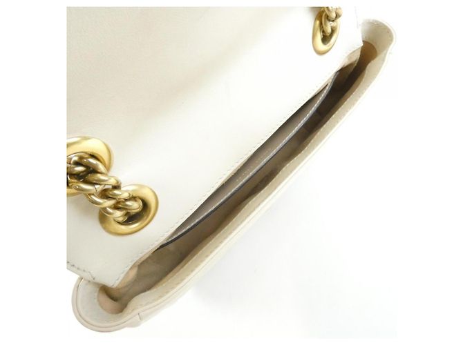 Borsa a tracolla Gucci GG Marmont 446744 DTD1T Bianco - vista 9