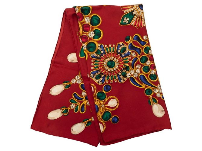 Foulard in seta multicolore Chanel Rosso - vista 2