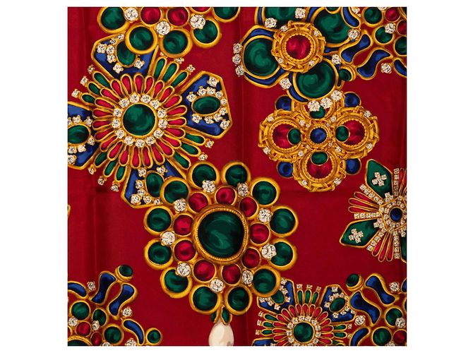 Foulard in seta multicolore Chanel Rosso - vista 3