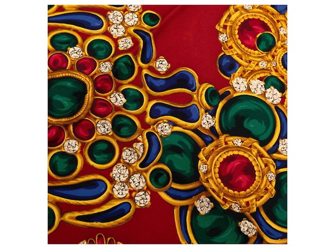Foulard in seta multicolore Chanel Rosso - vista 4