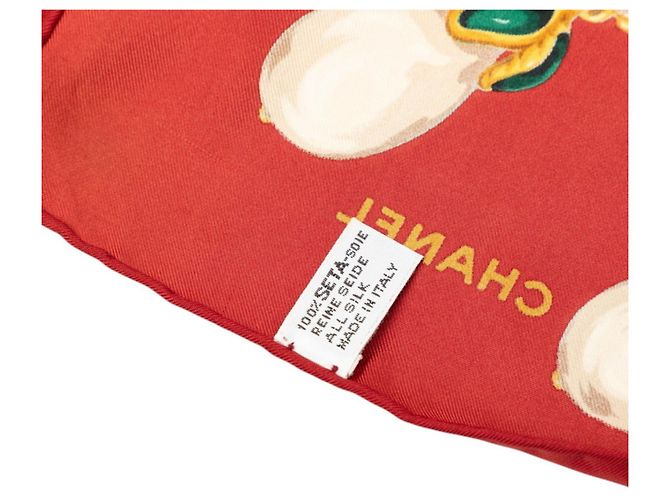 Foulard in seta multicolore Chanel Rosso - vista 7